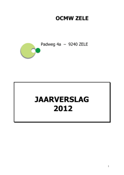jaarverslag 2012 ocmw zele