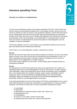 Intensieve spoedHulp Thuis - Vincent van Gogh voor geestelijke