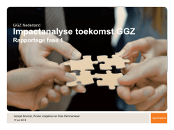 Impactanalyse toekomst GGZ Rapportage fase 1