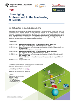Uitnodiging Professional in the lead-lezing