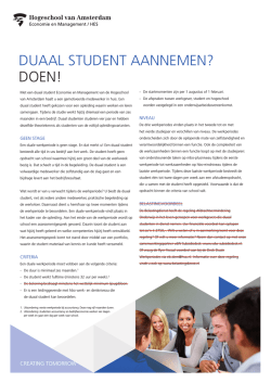 DUAAL STUDENT AANNEMEN? DOEN!