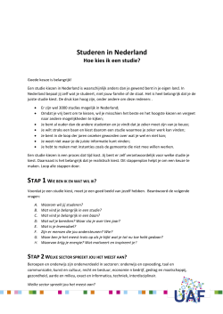 Studeren in Nederland Hoe kies ik een studie?