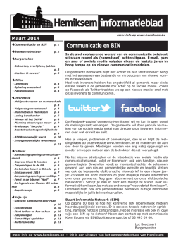 Informatieblad maart 2014