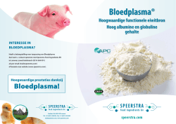 Bloedplasma® - Speerstra Feed Ingredients bv