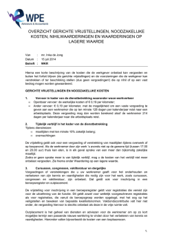 IdJ 140715 memo WKR gerichte vrijstellingen