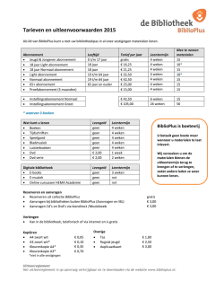Tarieven en uitleenvoorwaarden BiblioPlus 2007