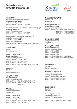Vaccinatieschema HPV 2014 1e en 2e ronde
