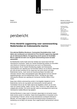 Prins Hendrik Legpenning voor samenwerking