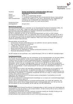 2014-04-07 Vacature SPV IBT - Spoedeisende Psychiatrie Amsterdam