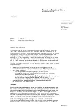 "Brief over uitwerking wooncoöperatie" PDF