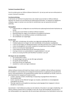 Technisch Consultant - GIScare Software Solutions BV