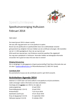 nieuwsbrief februari 2014 - en speeltuinvereniging Hulhuizen