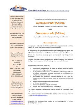 Groepsleerkracht (fulltime) Groepsleerkracht - Eben