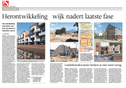 Herontwikkeling wijk nadert laatste fase