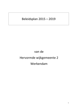 Beleidsplan 2015 – 2019 - Hervormde Gemeente Werkendam