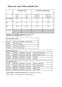 HEB IK LES? / ARE THERE LESSONS? 2014