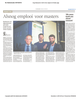 Alsnog emplooi voor masters