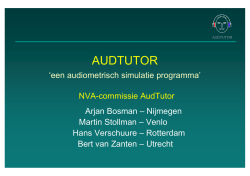 AUDTUTOR - Nederlandse Vereniging voor Audiologie