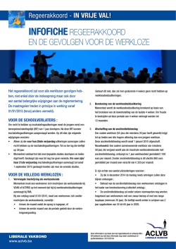 INFOFICHE REGEERAKKOORD EN DE GEVOLGEN VOOR