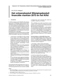 Het ontwerpbesluit Wijzigingsbesluit financi&euml;le markten 2013 en het