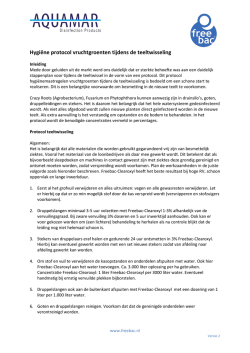 Hygi&euml;ne protocol vruchtgroenten tijdens de teeltwisseling