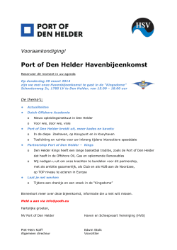 Vooraankondiging! Port of Den Helder Havenbijeenkomst