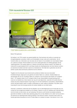 TOA nieuwsbrief Bureau ICE