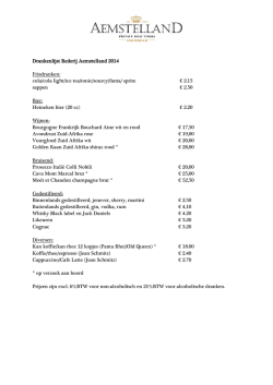 drankenkaart 2014 - Rederij Aemstelland