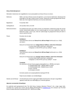 Disney Wedstrijdreglement Wij bieden 5 deelnemers de