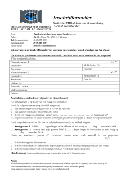 Inschrijfformulier - Nederlands Instituut Studiereizen