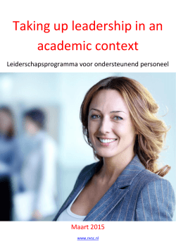 Taking up leadership in an academic context