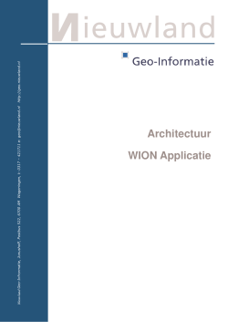 Architectuur WION-KLIC Applicatie Nieuwlandx