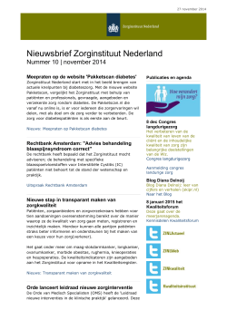 Nieuwsbrief november 2014 - Zorginstituut Nederland