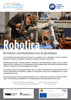 Robotica - Het Robotica ontwikkelplatform voor de glastuinbouw