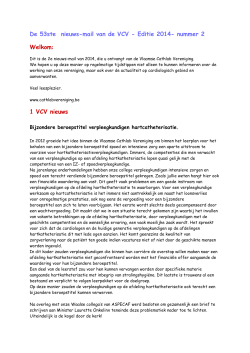 2e nieuwsbrief 2014 - Vlaamse Cathlab Vereniging
