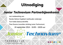 Uitnodiging - Junior Technovium