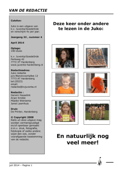 Juko Juli 2014 - Korfbalvereniging Juventa/GoedeOrde