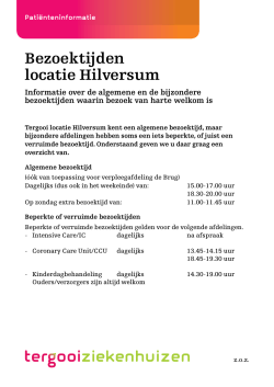 Bezoektijden locatie Hilversum [41kb]