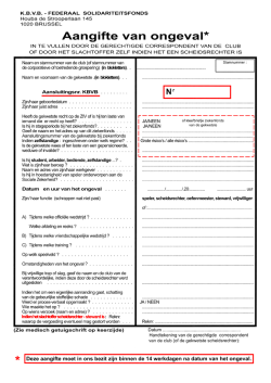 Aangifte van ongeval* - Eendracht Nieuwerkerken
