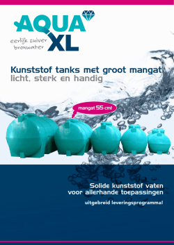 Kunststof tanks met groot mangat licht, sterk en handig