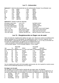 Les 12 – Rangtelwoorden en Dagen van de week
