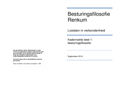 Besturingsfilosofie-Kadernotitie Deel 1 Besturingsfilosofie 2014