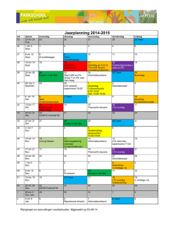 Jaarplanning 2014-2015