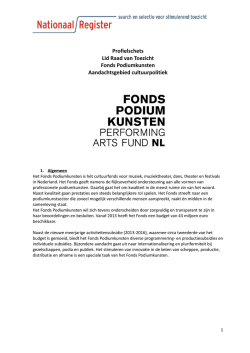 Profielschets Lid Raad van Toezicht Fonds Podiumkunsten