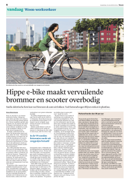 artikel Trouw 25-08-2014: hippe E-bikes