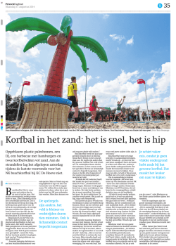 Korfbal in het zand: het is snel, het is hip