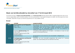 Week van het MicroKrediet by microStart van 17 tot 23 maart 2014