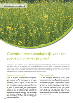Groenbemester: noodzakelijk voor een goede conditie van