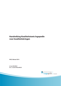 Handreiking Kwaliteitstoets logopedie voor