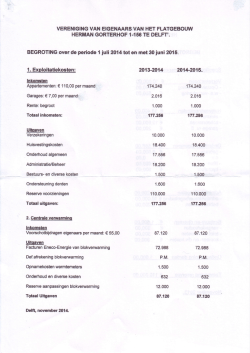 VERENIGING VAN EIGENAARS \IAN HET